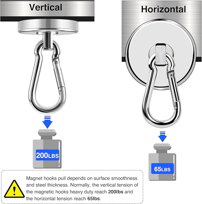 LOVIMAG Magnetic Hooks Heavy Duty, 200LBS+ Super Strong Magnetic Hooks Cruise