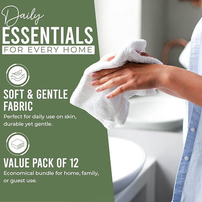 DAN RIVER 12 Pack Wash Cloths for Showering