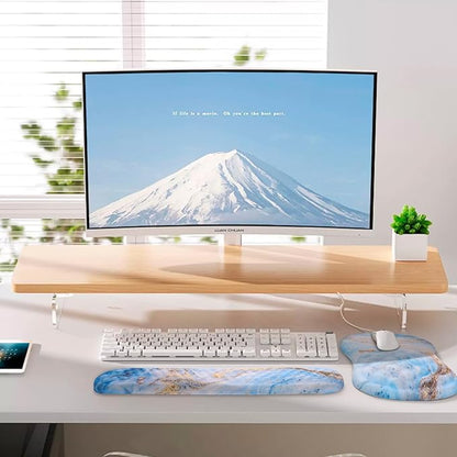 Mouse Pad Wrist Support, Laokiiy 2 in 1 Keyboard Wrist Rest+ Ergonomic Mouse Pad
