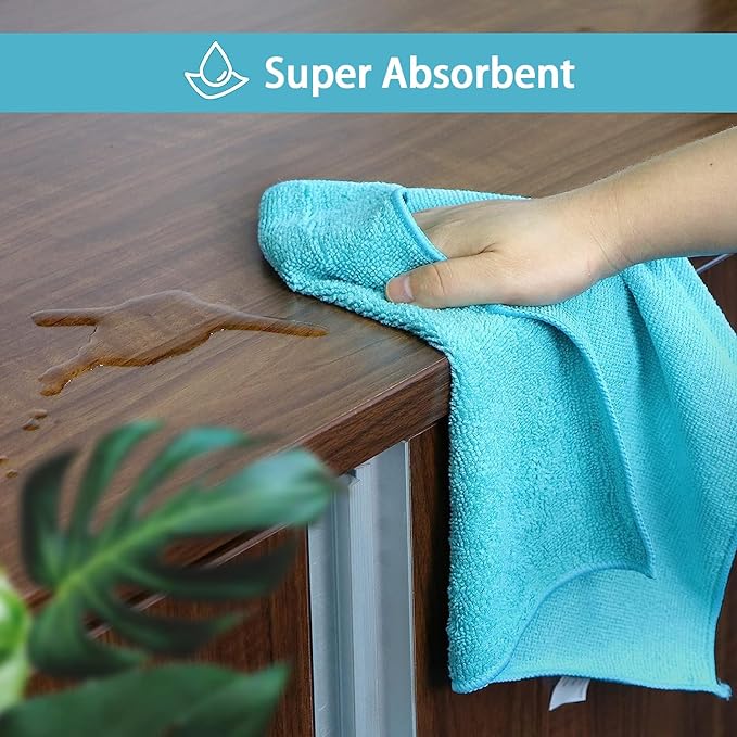 HOMEXCEL Microfiber Cleaning Cloth, 8 Pack Cleaning Rags, Cleaning Towels