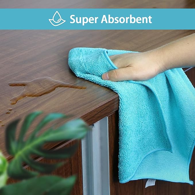 HOMEXCEL Microfiber Cleaning Cloth, 24 Pack Cleaning Rags, Cleaning Towels