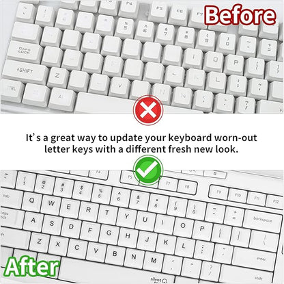 English Keyboard Stickers, Universal Keyboard Replacement Letters English White