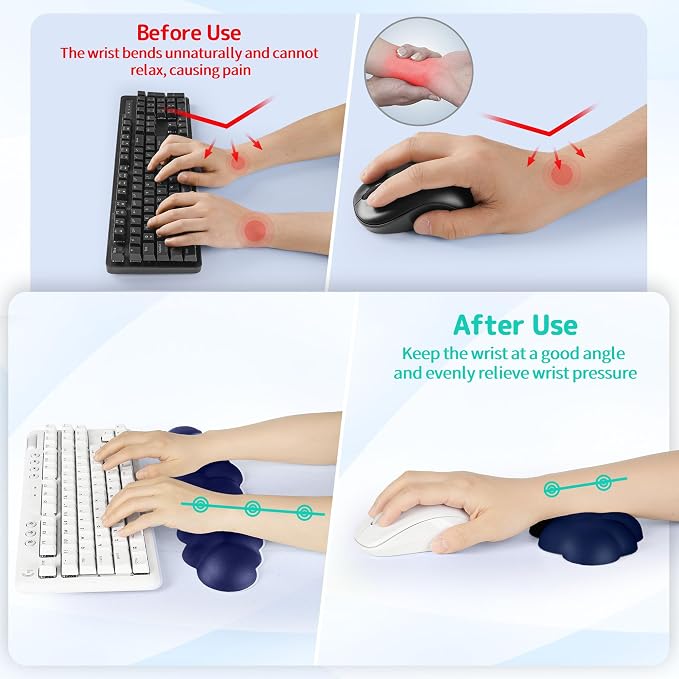 Cloud Wrist Rest Keyboard, Cloud Keyboard Wrist Pad Set