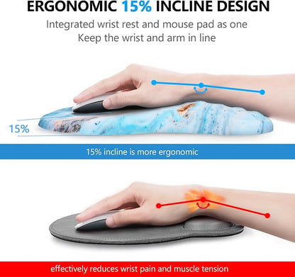 Mouse Pad Wrist Support, Laokiiy 2 in 1 Keyboard Wrist Rest+ Ergonomic Mouse Pad