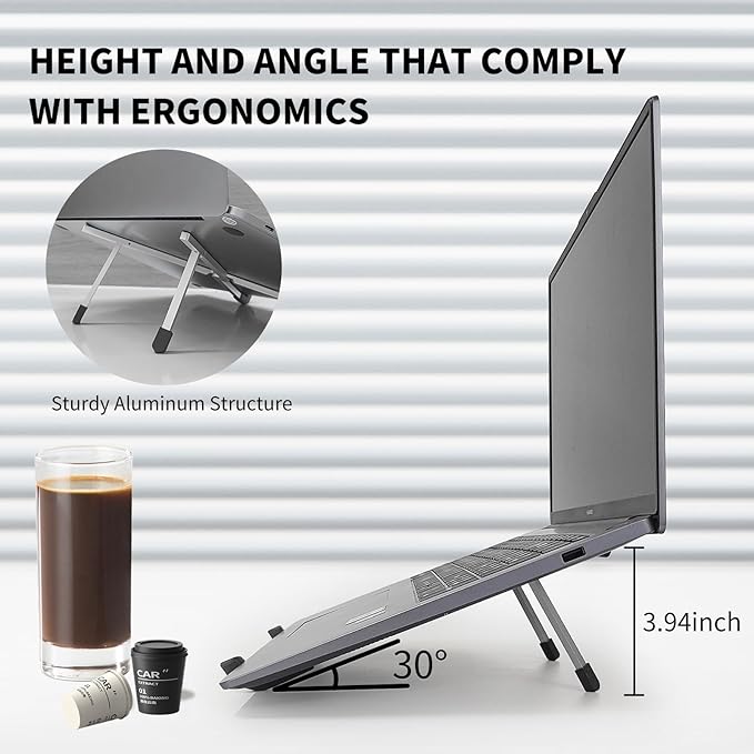 Protable Laptop Stand for Desk, Foldable Laptop Riser Holder, Ventilated