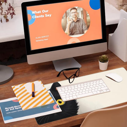 Desk Pad, Cute Cat Large Gaming Mouse Pad