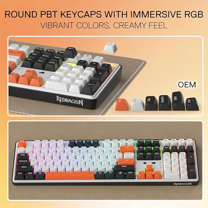 Redragon K689 PRO Wireless Gasket RGB Gaming Keyboard, 108 Keys Mechanical