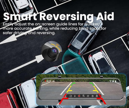 Mirror Dual Dash Camera, 4K and 1080P Dash Cam