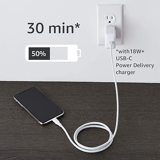 Amazon Basics USB-2.0 Type C to Lightning Cable, 3 Feet