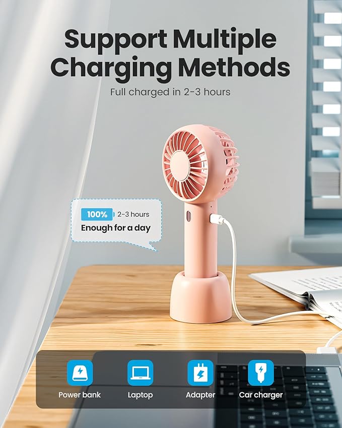Gaiatop Mini Portable Fan, Small and Powerful, Cute Design 3 Speed Personal