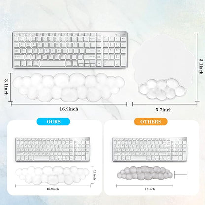 Gel Cloud Keyboard and Mouse Wrist Rest, Cute Wrist Support and Arm Support Rest