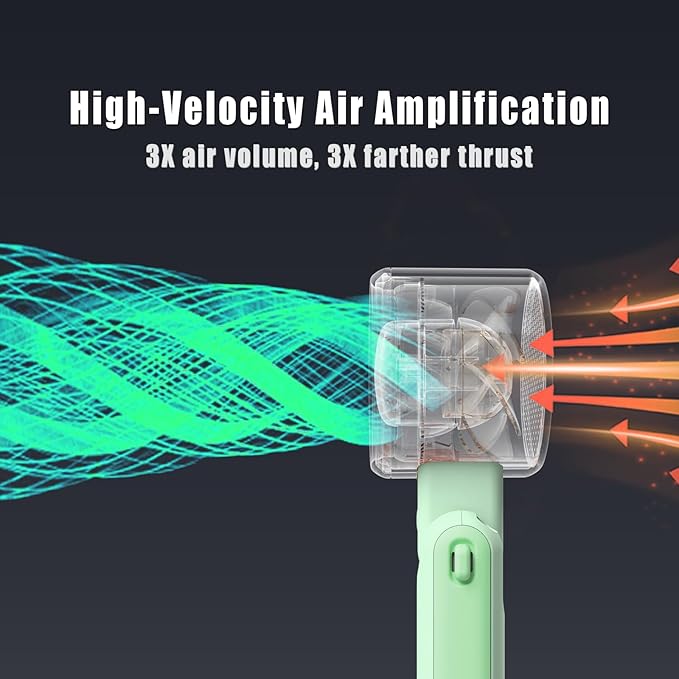 Foldable Handheld Fan | 5-Speed Turbo Blast | 16-Hour Runtime | Type-C Fast