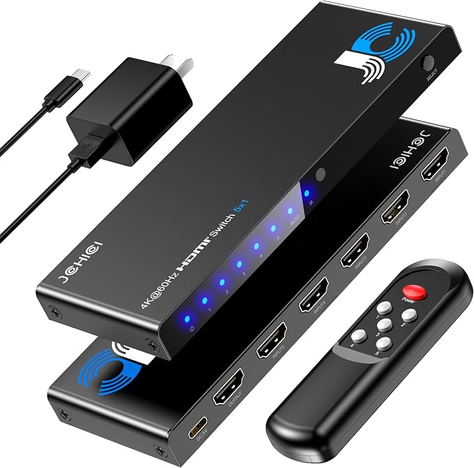 4K HDMI Switch 5x1 with Remote