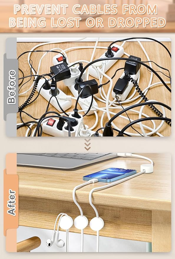 Maveek 5 Sets Magnetic Cable Management Clips