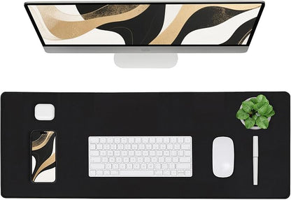 ALOANES Black Waterproof Desk Mat, Large Mouse Pad
