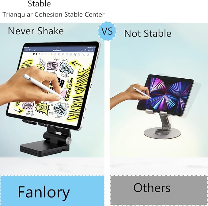 Folding Cell Phone Stand, Laptop Stand, Adjustable Height and Angle Foldable