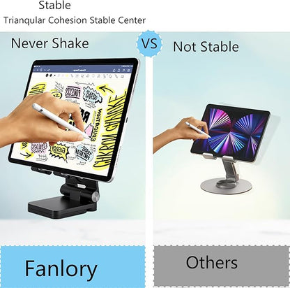 Folding Cell Phone Stand, Laptop Stand, Adjustable Height and Angle Foldable