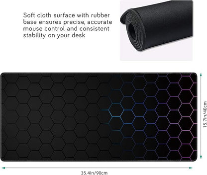Hexagon Honeycomb Large Mouse Pad, Gaming Keyboard Desk Pad, Extended Mouse Mat