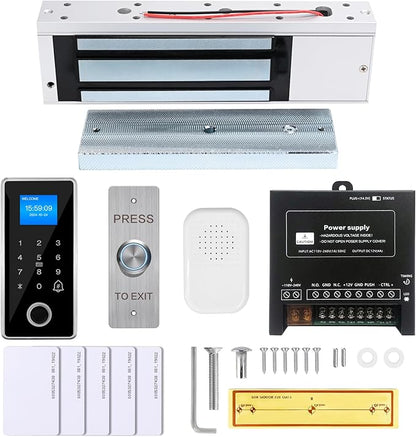 Waterproof Electric Magnetic Fingerprint Door Access Control Kit - 1200 lb
