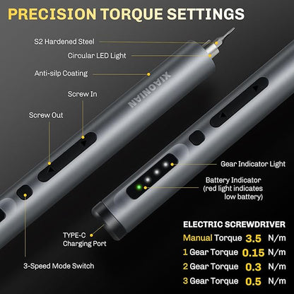 3.7V Precision Electric Screwdriver Set, 50 IN 1 Small Power Magnetic Storage