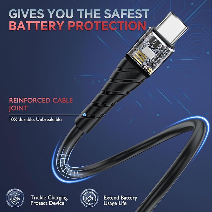OIITH USB C Cable, USB A to USB C 3A Fast Charging Phone USB Type-C Charge
