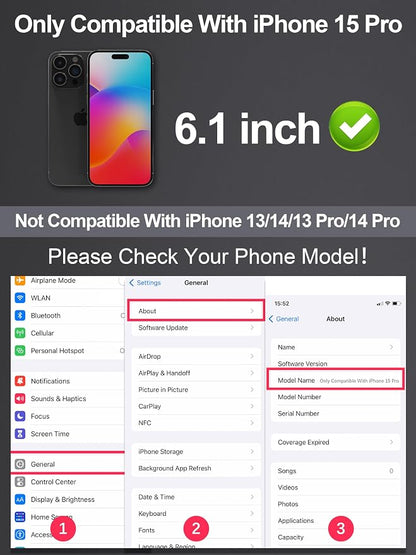 Compatible for iPhone 15 Pro Privacy Screen Protector 6.1 inch, Anti Spy Anti