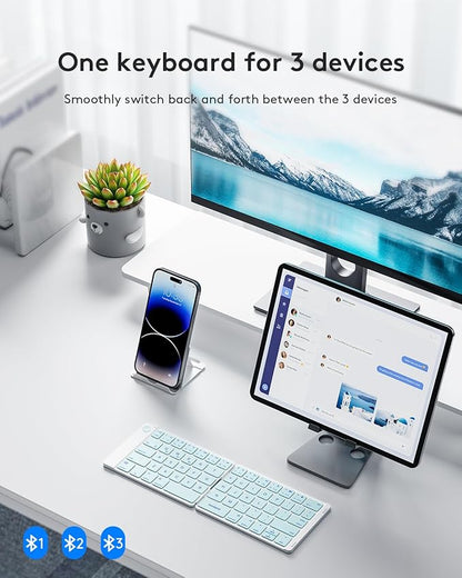 Samsers Bluetooth Foldable Keyboard, Wireless Portable Folding Keyboard