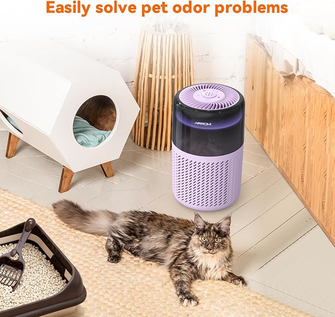 AIRROMI Air Purifier for Bedroom Home, HEPA Filter, Covers Upto 549 Ft²