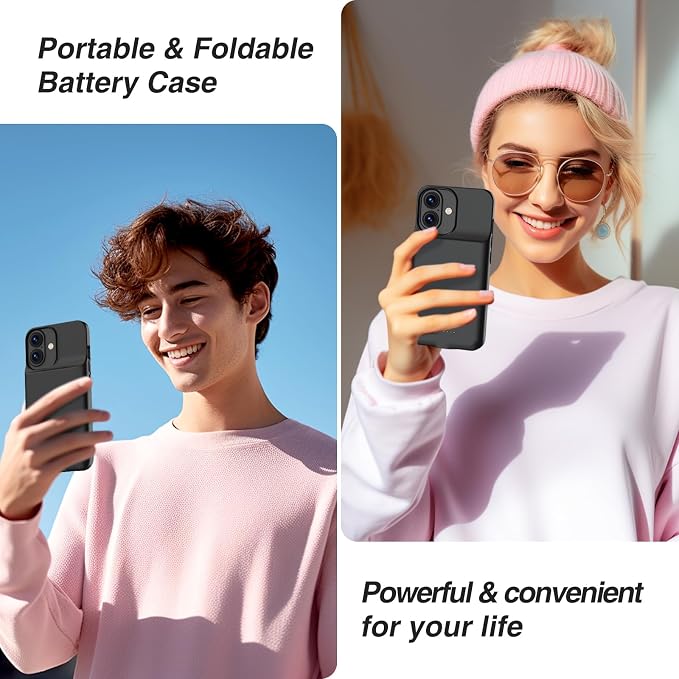 GIN FOXI Battery Case for iPhone 17, Charging Case Charger 8500mAh Ultra-Slim