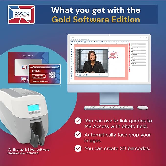 Bodno Magicard 600 Dual Sided ID Card Printer & Complete Supplies Package ID