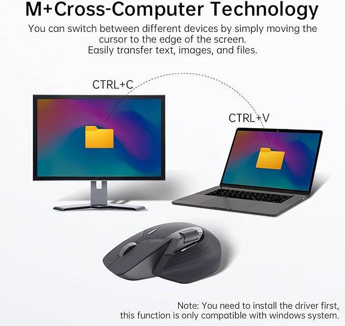 Rapoo MT760 Multi-Device Wireless Mouse, 11 Programmable Buttons, 4K DPI