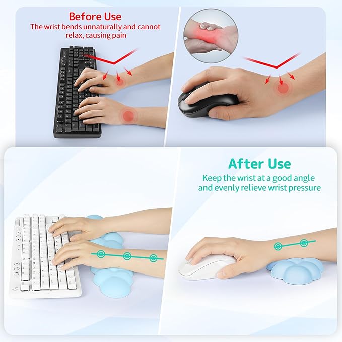 Cloud Wrist Rest Keyboard, Cloud Keyboard Wrist Pad Set