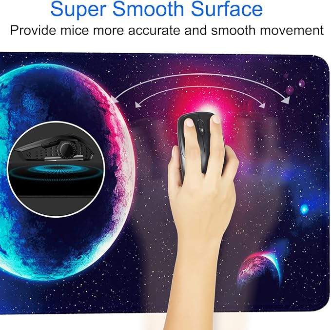 Naukay Gaming Mouse Pad, 31.5x15.7 inch Large Extended Computer Keyboard Mouse
