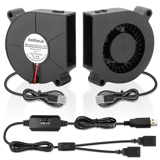 60mm x15mm 2 Pack Small USB Blower Fan 5V