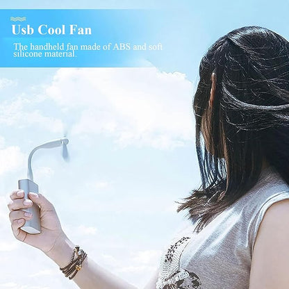Mini USB Fan, Portable Pocket Fan USB-A Powered Little Cooler, Quiet Operation