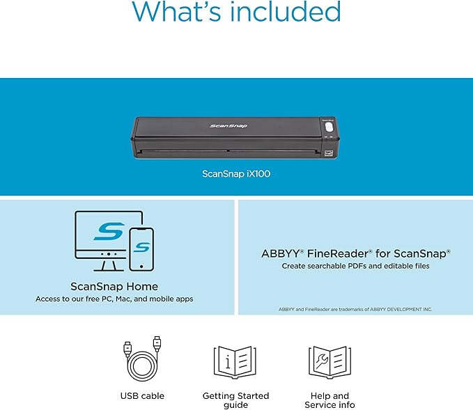 ScanSnap iX100 Wireless Mobile Portable Scanner