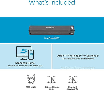 ScanSnap iX100 Wireless Mobile Portable Scanner