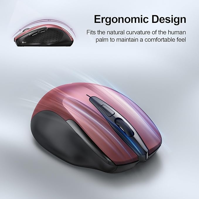 TECKNET Rechargeable Wireless Mouse, 2.4G Silent Mouse, Quiet Click, 6
