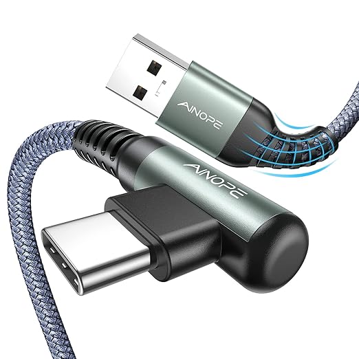 AINOPE USB Type C Cable 3.1A Type C Charger Fast Charging Right Angle, Durable