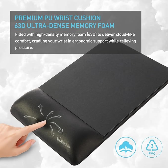 univo colors Design-Wave Wrist Rest Mouce Pad, PE Mouse Sliding