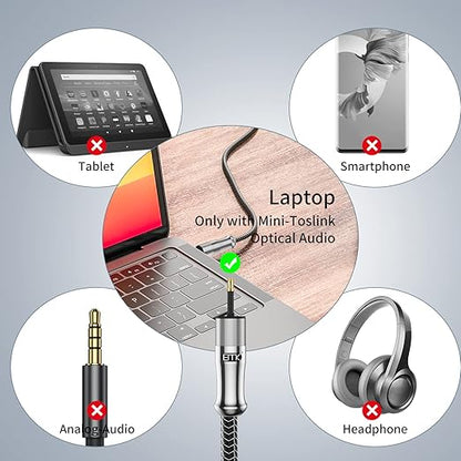 EMK 24K Gold-Plated Toslink to Mini Toslink Cable