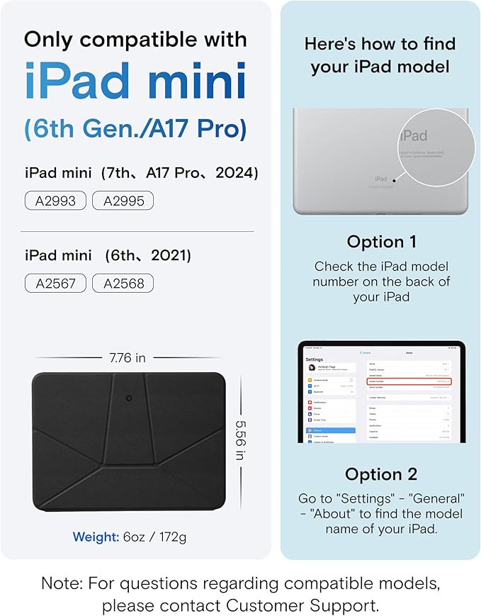 MOFT Dynamic Folio Case for iPad mini 7 A17 Pro 2024 & iPad mini 6th A15 2021