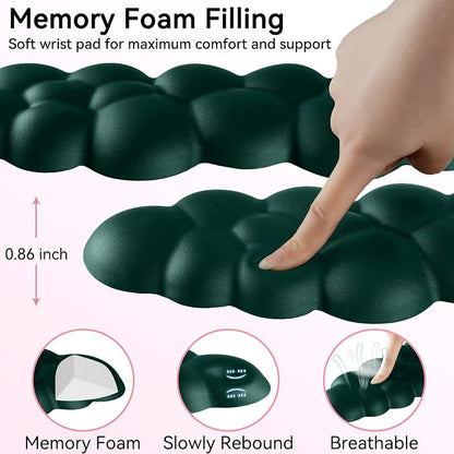 Cloud Wrist Rest for Computer Keyboard, 4-in-1 Memory Foam Leather Cloud