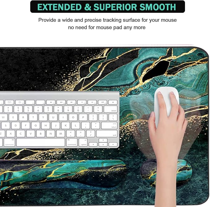 Keyboard Mouse Pad Set, Extended Mouse Pad+Keyboard Wrist Rest Support