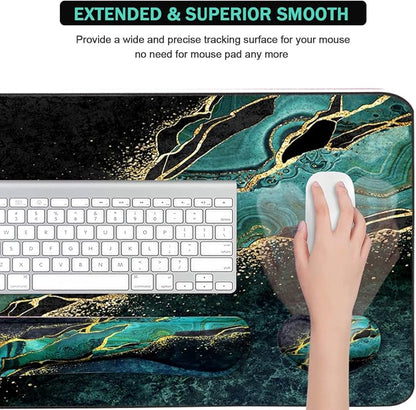 Keyboard Mouse Pad Set, Extended Mouse Pad+Keyboard Wrist Rest Support