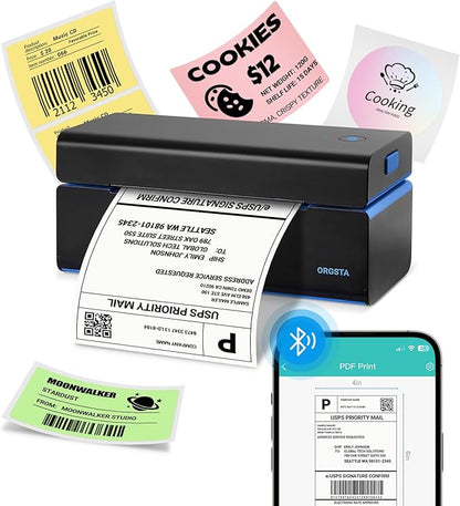 ORGSTA Bluetooth Thermal Shipping Label Printer T001-Plus Wireless 4x6 Shipping