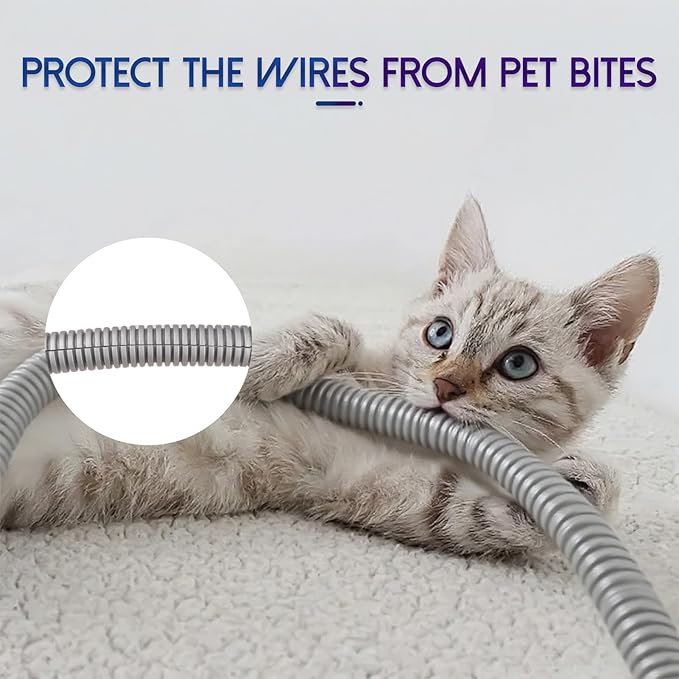 Split Wire Loom Tubing, 25ft Cord Protectors from Pets No Chew, Flexible Wire