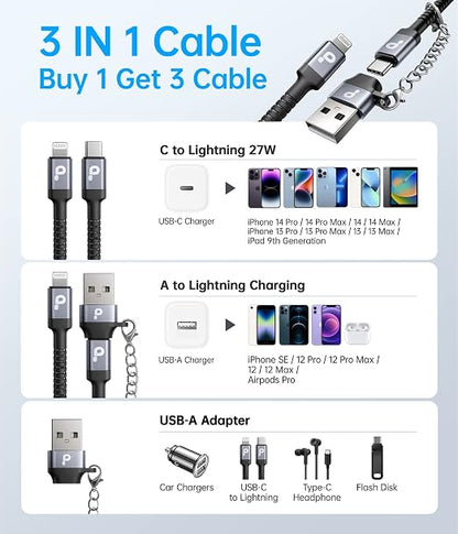 USB Type C to Lightning Cable Fast Charging