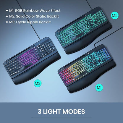 Ergonomic Backlit Keyboard