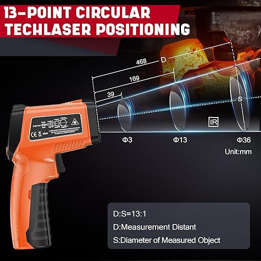 Infrared Thermometer Gun, Non-Contact Digital Laser Temperature Gun, -58°F to